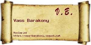 Vass Barakony névjegykártya